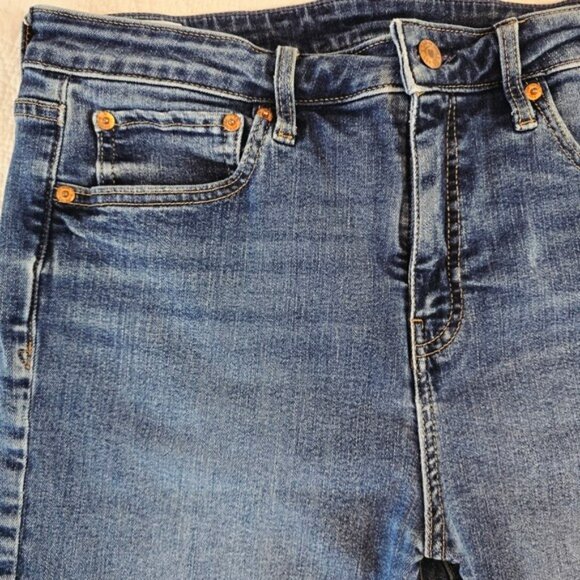 Gap Women's Classic Blue Denim Jeans Size 14 W32 Straight Leg High Rise Stretchy - Picture 3 of 13